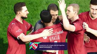 Supercopa Argentina  Independiente 1 vs Atl Tucumán 0  eFootball PES 2021 Dif Leyenda [upl. by Krusche]