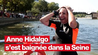 Anne Hidalgo se baigne dans la Seine à moins de dix jours des JO [upl. by Benni]