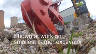 BAV3 Jaw Crusher attachment on JCB 8026 [upl. by Hayikaz75]