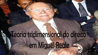 Teoria tridimensional do direito em Miguel Reale [upl. by Llenol]