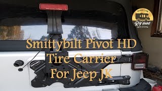 Smittybilt Pivot HD Tire Carrier Jeep JK Heavy Duty Hinge 2843  Review and How to Install [upl. by Jeanie732]