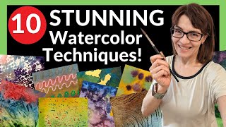 10 Stunning Watercolor Techniques to Transform your Art EASY [upl. by Solita76]