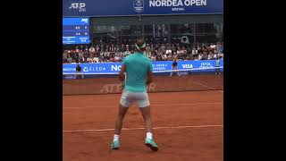 Insane Rafa Nadal point in Bastad Nadal courtleveltennis sport shorts 🎥tennisportalen [upl. by Elleinaj]