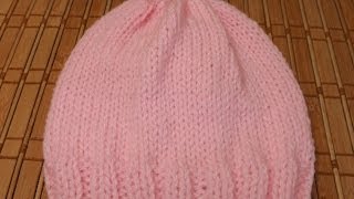 How to Knit a newborn babys hat for beginners [upl. by Storz]