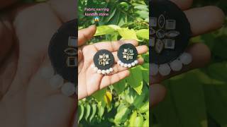 Diy fabric kundan earrings earrings making at homeshorts handmade diy earrings kundan 😱❤ [upl. by Ymmor]