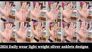 daily wear silver anklets designs  light weight chandi ki payal ke naye designs silver payal [upl. by Prior]