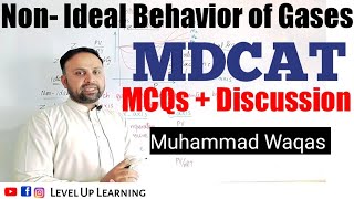 Non Ideal Behavior of Gases  MDCAT Chemistry  MCQs with Discussion  ECATNUMSUSAT  Mwaqas [upl. by Shirlie]