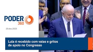 Lula é recebido com vaias e gritos de apoio no Congresso [upl. by Ellimac]