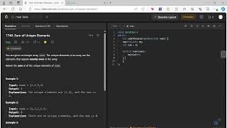 1748 Sum of Unique Elements  Leetcode  Hashmap C Tutorial [upl. by Aisekal]