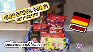 Germany UNIVERSAL YUMS Subscription Box Unboxing amp Taste Test  October 2023 YumYum Box [upl. by Onairelav169]