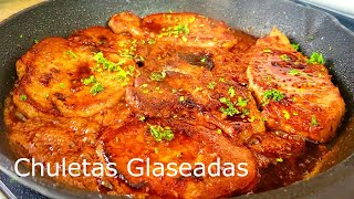 Chuletas Glaseadas  Receta fácil y rápida  Glazed Pork Chops [upl. by Merat]