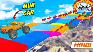 GTA 5 EXTREMELY Funny quotMINI CARquot Race 😂  Car Parkour  GTA 5 Online Hindi Funny Moments  Saxisam [upl. by Uchida]