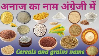 Cereals and grains name in hindi and english with picturesअनाजो का अंग्रेजी में All cereals name [upl. by Klement]