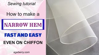 How to sew a narrow hem on sheer fabric easily [upl. by Silberman]