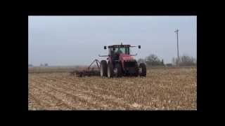 Versatile 290 Tractor disking corn stalks near Lohrville Iowa [upl. by Eronaele]