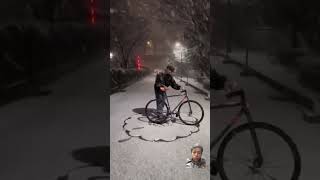 Unique Talent 😮🧐 snow snowart snowfall amazingfacts winter cycling adventure tennis fact [upl. by Egiaf]