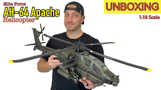 118 scale Apache Helicopter by Elite Force UNBOXING [upl. by Enelav]