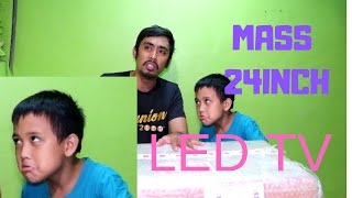 UNBOXING Mass 24quot GLS2409 HD LED TV Black LEDM500 Tempered Glass [upl. by Ramburt942]