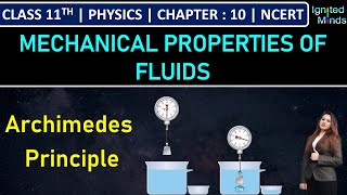 Class 11th Physics  Archimedes principle  Chapter 10 Mechanical Properties of Fluids  NCERT [upl. by Edana]