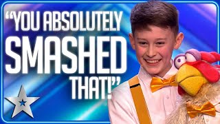 Teen ventriloquist Jamie Leahey has us in STITCHES  Unforgettable Audition  Britains Got Talent [upl. by Kei]