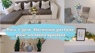 ✨Ma Décoration de NOËL🎄 2023 en bleu Salon tour  Motivation Ménage🧹et Décoration dans mon salon💫 [upl. by Vena]