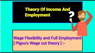 2 Pigous wagecut theory  Wage Flexibility And Full Employment  Kalariya Ketul  Macro economics [upl. by Selia863]