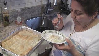 Angelos Mom Makes Tiropita Greek Cheese Pie [upl. by Holli]