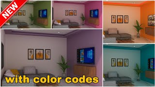 Livingroom beautiful dark amp light colours with colour code in detail ll TV wall background colour ll [upl. by Clynes]