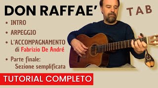 DON RAFFAE Tutorial Intro arpeggio e accompagnamento chitarra come nel disco  TAB donraffaè [upl. by Draillih]