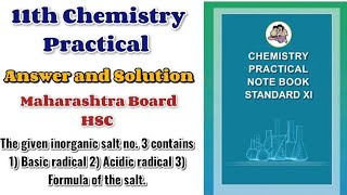 Experiment No9  Class 11th Chemistry Practical  The given inorganic salt no 3 cantains 123 [upl. by Haney]