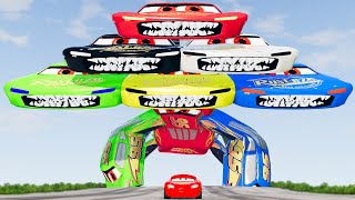 Crazy Escape From The Giant Disney Triangular Headed Monster Cars Eater VS McQueen Beamng Drive 281 [upl. by Enala475]