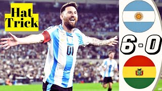 MESSI HATTRIC GOALS  Argentina vs Bolivia 60  Full Match Highlights  Match 2024 [upl. by Lind]