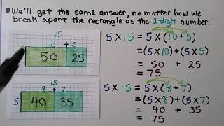 fourth grade  using distributive property to multiply whol [upl. by Ithnan]