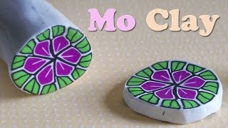 DIY Polymer Clay flower cane  kaleidoscope technique [upl. by Alleuqahs34]