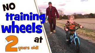 The EASIEST amp BEST way to teach your child to Ride a Bike  no training wheels Strider 14x [upl. by Latsirhc641]