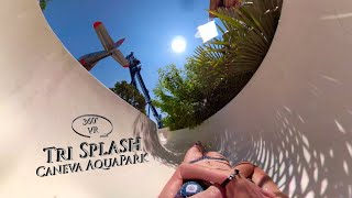 Caneva AquaPark Tri Splash Bodyslide right 360° VR POV Onride [upl. by Agnot876]