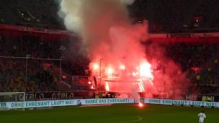 Karlsruhe zündet Bengalos vor Spielbeginn  Fortuna Düsseldorf  Karlsruher SC  291113 F95 KSC [upl. by Eanahc591]