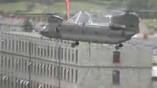 RAF Chinook helicopter in bessbrook mill [upl. by Rolo740]