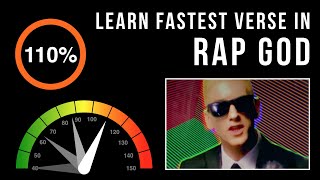 Learn Eminems Fastest Verse In Rap God Slowed Down  Scrolling Lyrics [upl. by Maire]