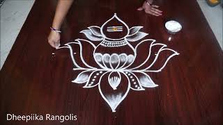 Sravanamasam2022 Special kalasam mugguluRangoli Designs 7Dots SmallMuggulu  Beginners KolamDesigns [upl. by Atte]