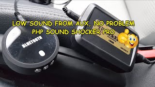 Low sound AUX in car Php shocker pro passive preamplifier before and after [upl. by Maynord377]