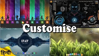 How to Customize Desktop using Rainmeter Tool  Font Icon Clock Visualization [upl. by Shaer]