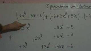 OPERACIONES CON POLINOMIOS SUMA ALGEBRAICAwmv [upl. by Sorazal937]