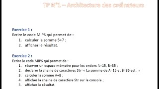 Mes premiers exercices MIPSQtSpim L2 TP Architectures des ordinateurs [upl. by Zizaludba]