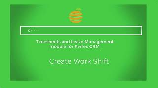 Perfex CRM Modules  Timesheets and Leave Management Create Work Shift [upl. by Haase]