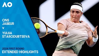 Ons Jabeur v Yuliia Starodubtseva Extended Highlights  Australian Open 2024 First Round [upl. by Dupaix516]