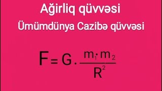 Fizika ders 12Ağırliq quüvvəsiÜmumdünya cazibə quüvvəsi [upl. by Aiuqal]