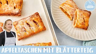 Apfeltaschen mit Blätterteig 🍎  Omas Original Rezept  Einfach Backen [upl. by Desdee]