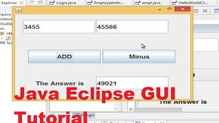 Java Eclipse GUI Tutorial 2  Creating A Simple Calculator Using JFrame [upl. by Acinomad]