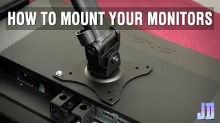 How To Install A Vesa Mount Tutorial  Setup Guide  Setup Makeover Part 2 [upl. by Ecidnacal872]